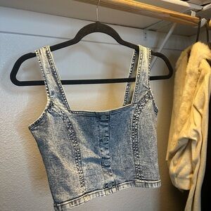 Jean stretchy crop top